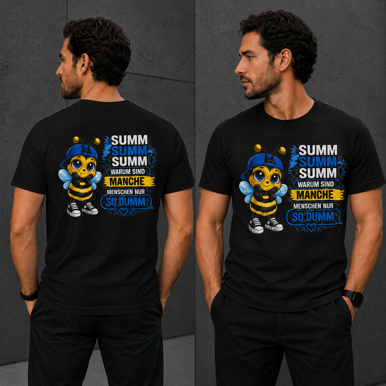 Statement Biene Dumm T-Shirt Shirt Frontprint & Backprint | Unisex