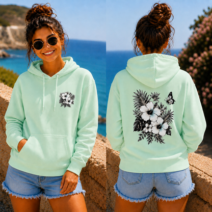 Hoodie Sommerfeeling Hibiskus .Frontprint & Backprint | Unisex