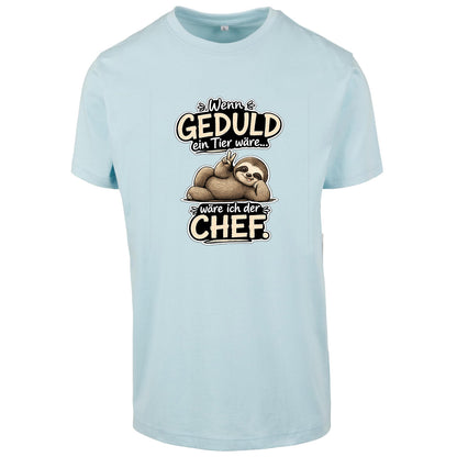 Statement T-Shirt Shirt Geduld Chef Faultier Frontprint & Backprint | Unisex