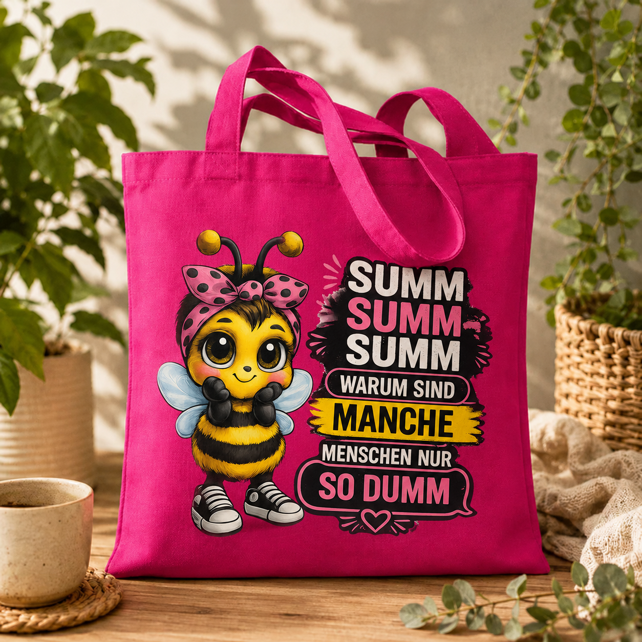 Statement Tasche Baumwolle Biene Dumm weiblich