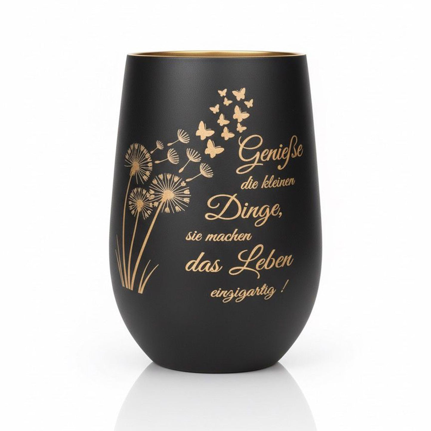 Windlicht Trinkglas - Pusteblume .. Genieße das Leben..