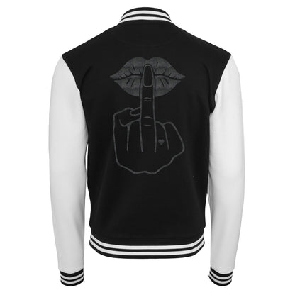 Collage Jacke -  Lippen Lips Mittelfinger