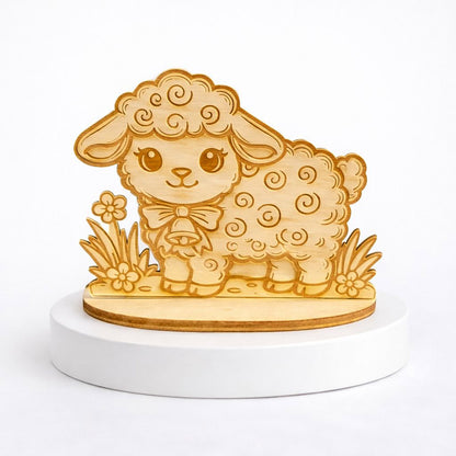 Holz Aufsteller Hase Schaf Ostern Deko gelasert