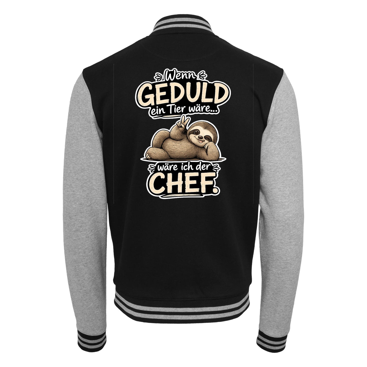 Collage Jacke - Geduld Chef Faultier Statement -  Unisex