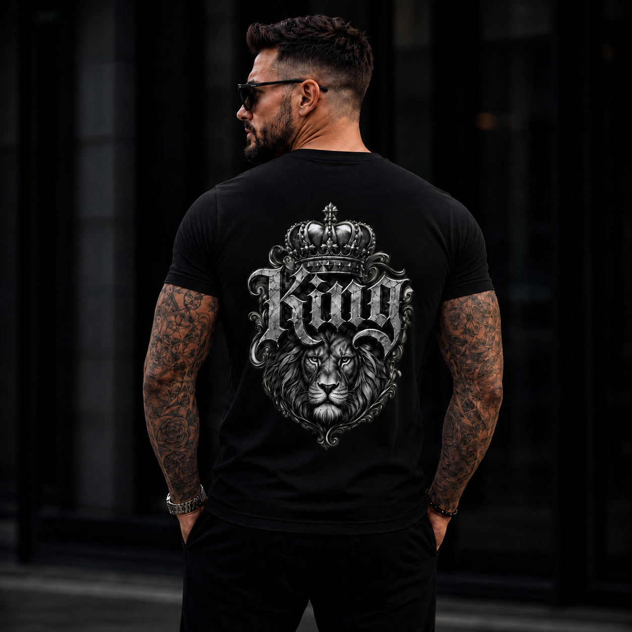 Statement King Löwe Lion  T-Shirt Shirt Frontprint & Backprint | Unisex