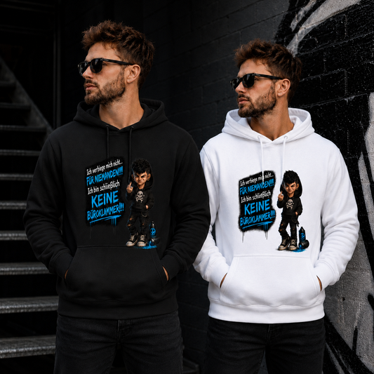 Hoodie Badass Chibi Ich verbiege mich nicht... männlich Frontprint & Backprint | Unisex