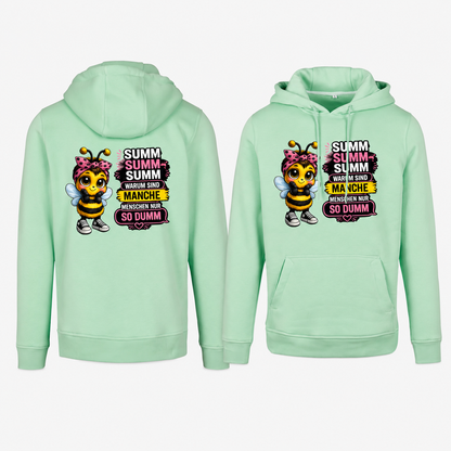 Statement Hoodie Biene Dumm weiblich Hoodie Frontprint & Backprint | Unisex