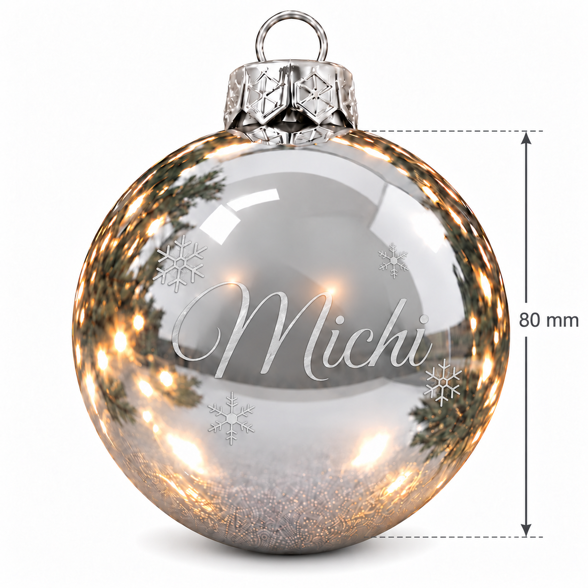 Personalisierte Weihnachtskugel aus Glas mit Wunschtext | Lasergravur
