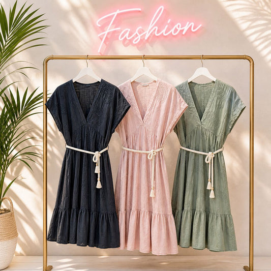 Luftiges Baumwollkleid für feminine Sommerlooks 38-44/46