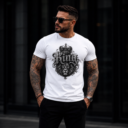 Statement King Löwe Lion  T-Shirt Shirt Frontprint & Backprint | Unisex