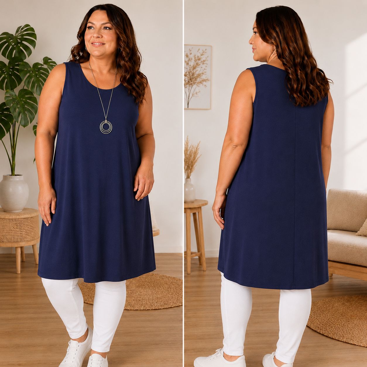 Debbie - Sommer Top Tunika  - Tragbar von 46 - 54