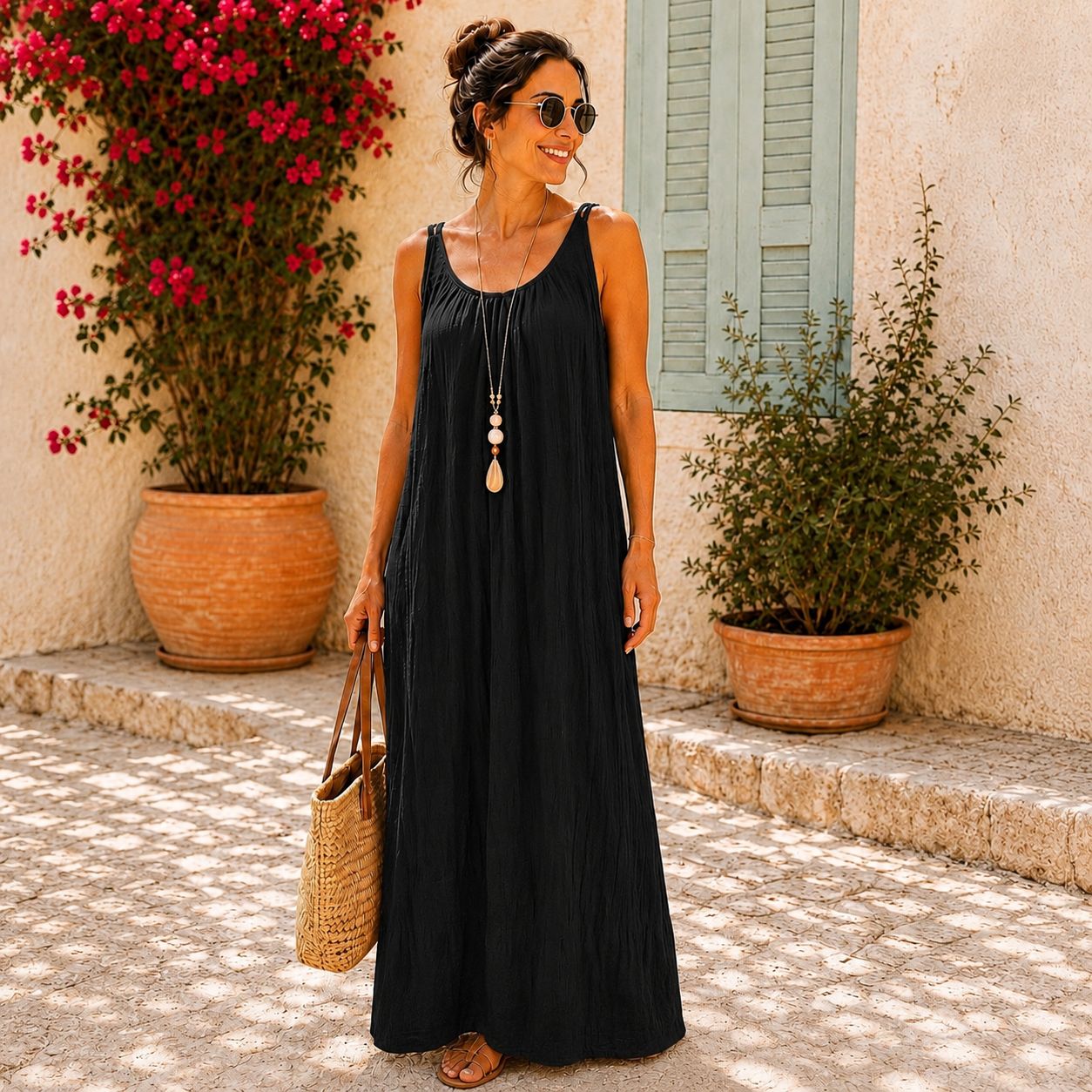 Tati - Sommerkleid Kleid Musselin - Tragbar bis Größe 42 - 46/48