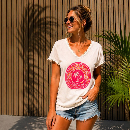 Anna - Lässiges Shirt mit Frontprint - Tragbar von  Größe 38 - 44/46