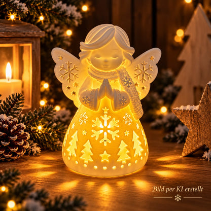 Winterengel mit LED-Licht | 3D Weihnachtsdeko
