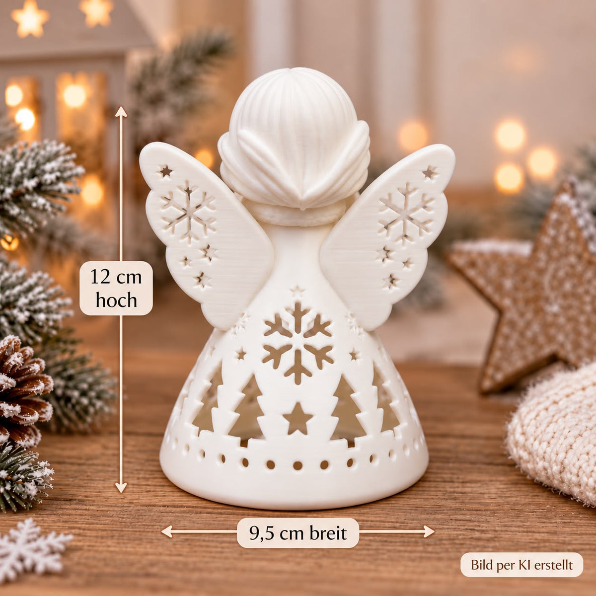 Winterengel mit LED-Licht | 3D Weihnachtsdeko