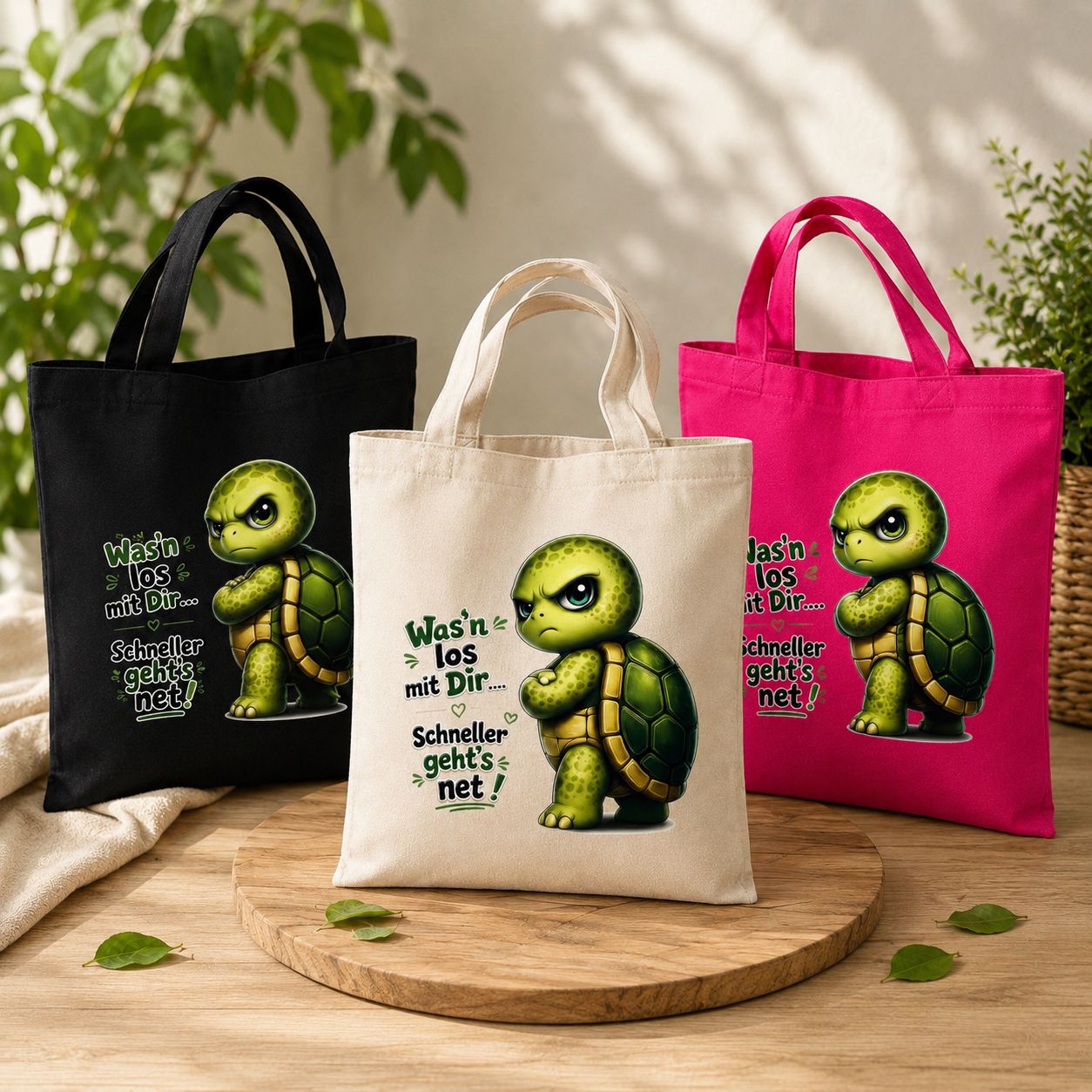 Statement Tasche Baumwolle Schildkröte Was´n los mit dir...