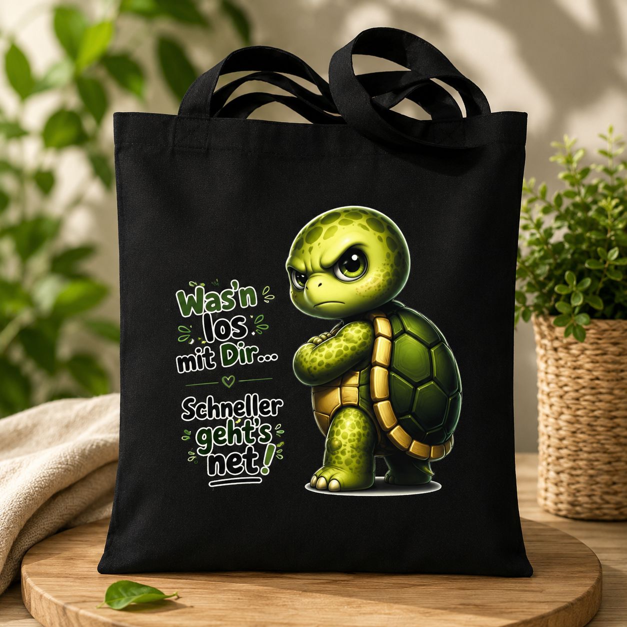 Statement Tasche Baumwolle Schildkröte Was´n los mit dir...