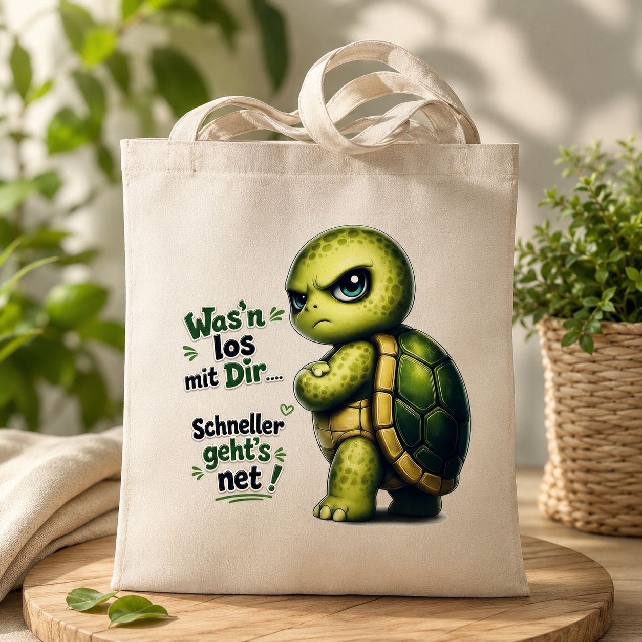 Statement Tasche Baumwolle Schildkröte Was´n los mit dir...