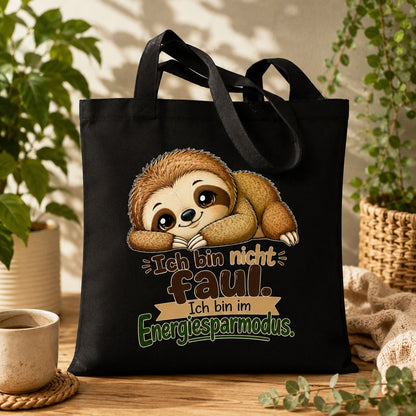 Statement Tasche Baumwolle Faultier Enersparmodus
