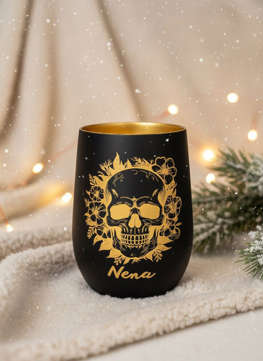 Windlicht Trinkglas - Skull Totenkopf