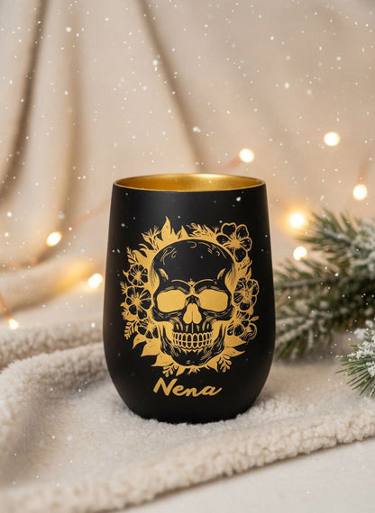 Windlicht Trinkglas - Skull Totenkopf