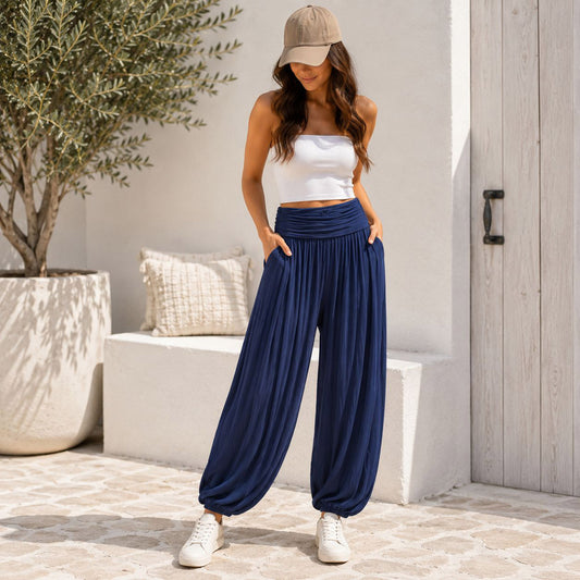 Damen Haremshose / Pluderhose Tragbar von 38 - 46/48 - bequeme Freizeithose mit elastischem Bund (Kopie)