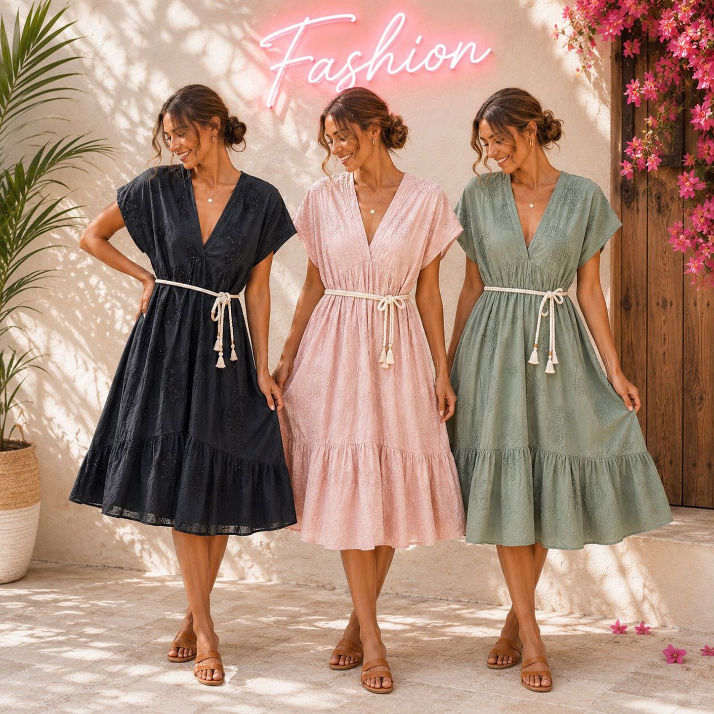 Luftiges Baumwollkleid für feminine Sommerlooks 38-44/46