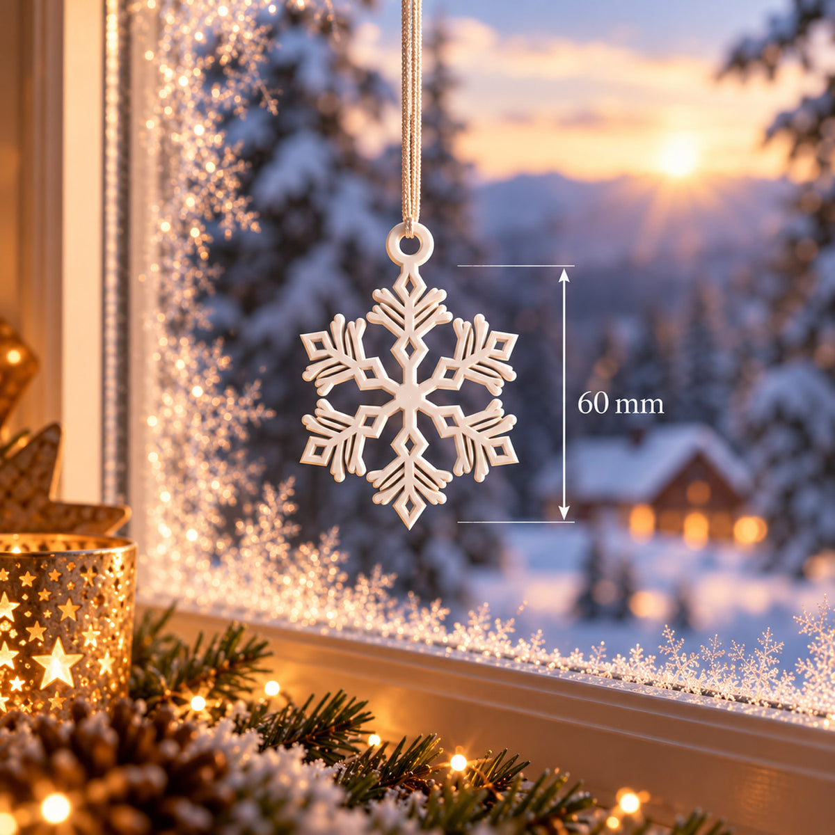 Schneeflocken zum Aufhängen – 3D-Druck | Weiß & Hellblau