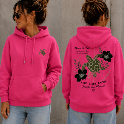 Statement Hoodie Schildkröte Nimm dir Zeit... Frontprint & Backprint | Unisex