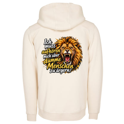 Zip-Hoodie mit Löwen-Statement mit  Backprint