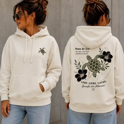 Statement Hoodie Schildkröte Nimm dir Zeit... Frontprint & Backprint | Unisex