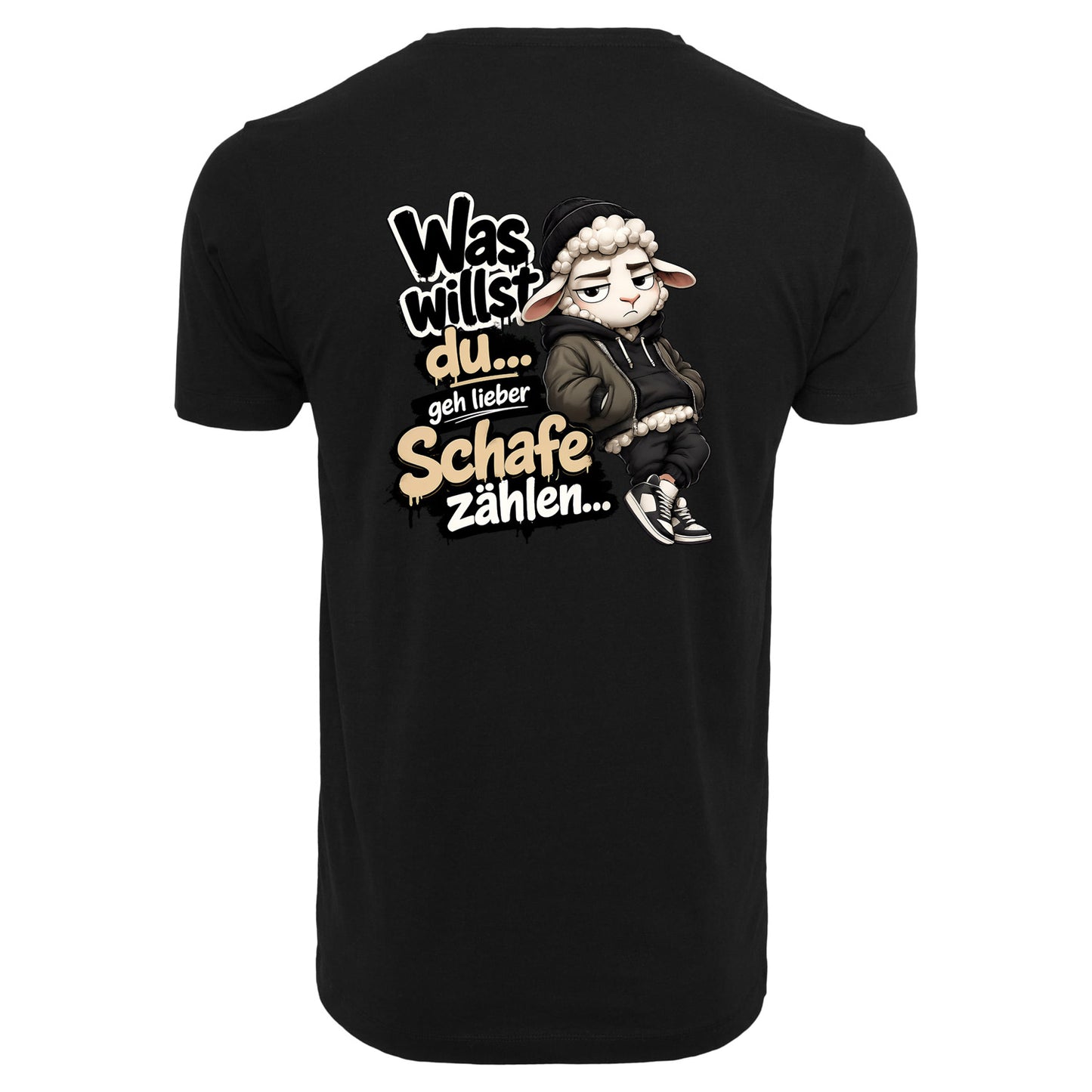 Statement Schaf Was willst du..   T-Shirt Shirt Frontprint & Backprint | Unisex