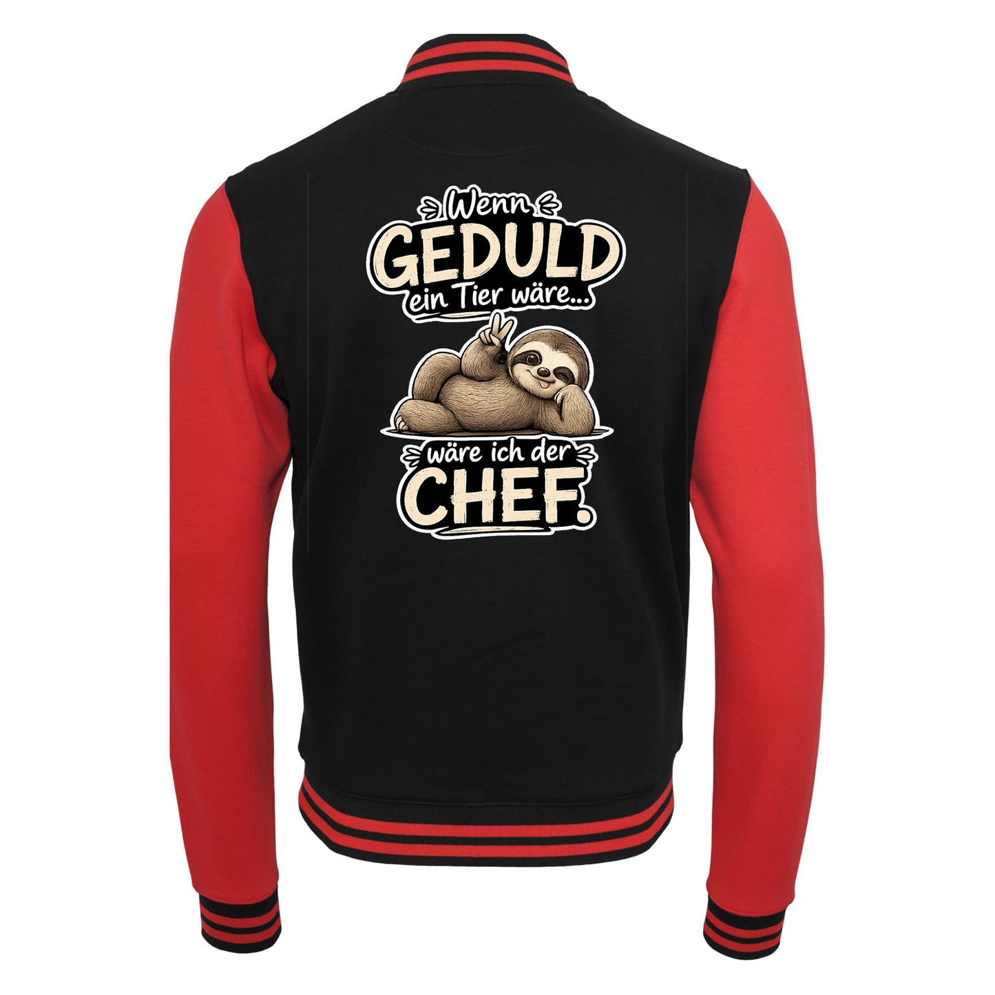Collage Jacke - Geduld Chef Faultier Statement -  Unisex