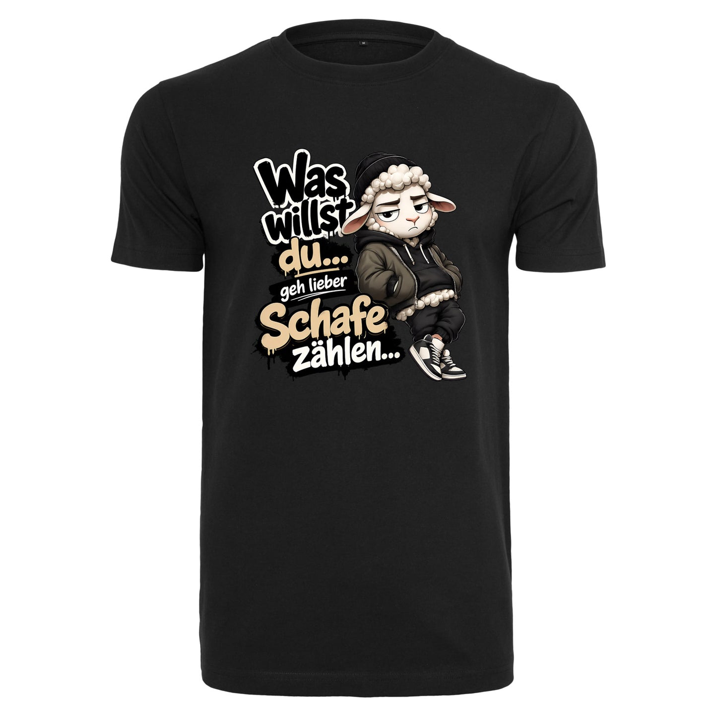 Statement Schaf Was willst du..   T-Shirt Shirt Frontprint & Backprint | Unisex