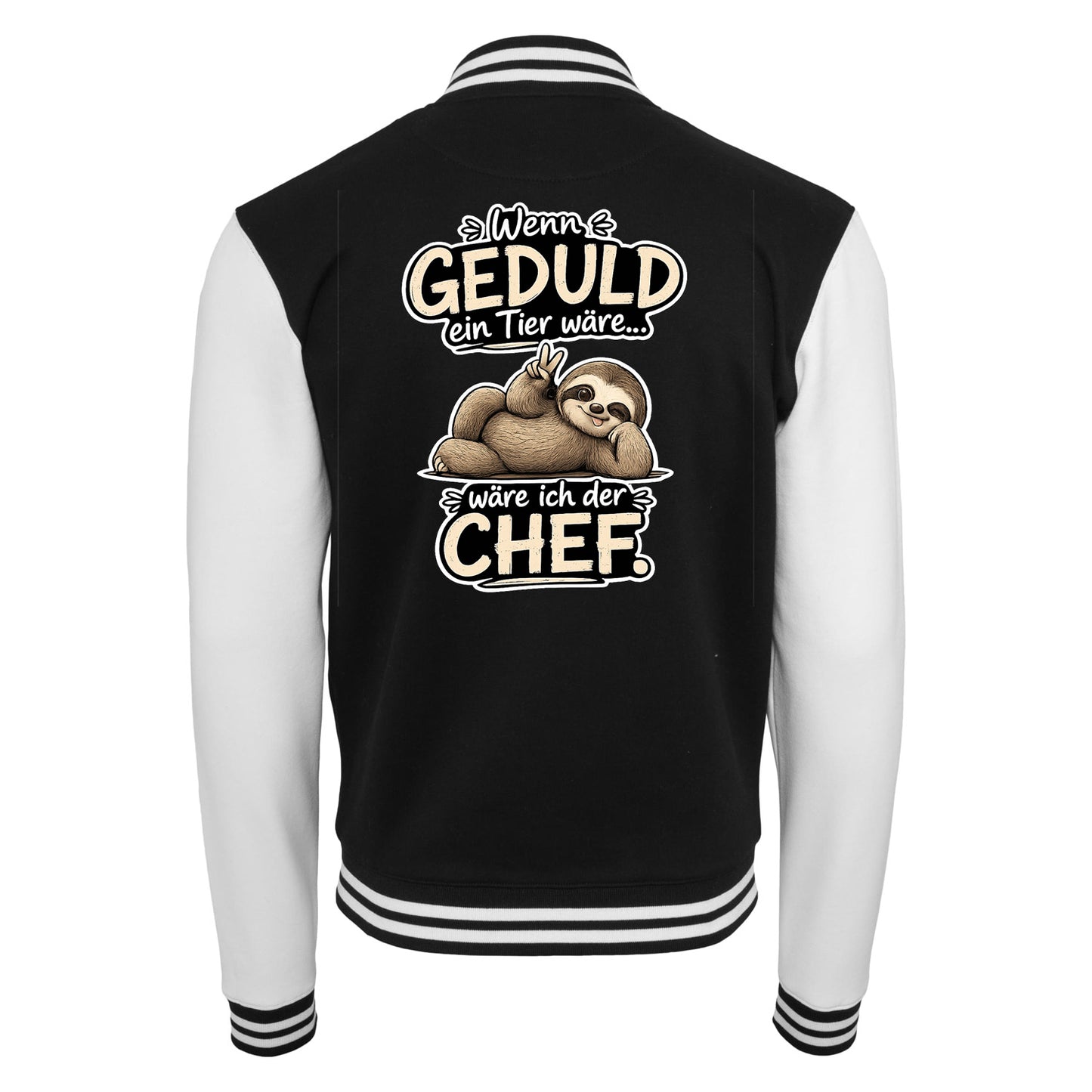 Collage Jacke - Geduld Chef Faultier Statement -  Unisex