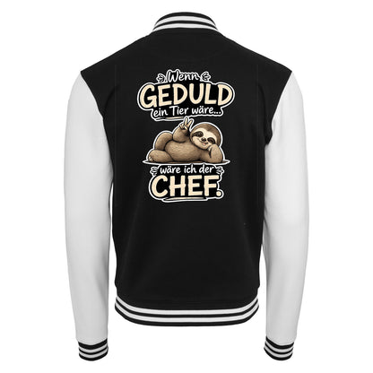 Collage Jacke - Geduld Chef Faultier Statement -  Unisex