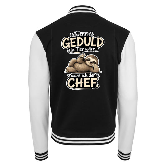 Collage Jacke - Geduld Chef Faultier Statement -  Unisex