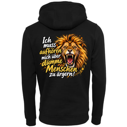 Zip-Hoodie mit Löwen-Statement mit  Backprint