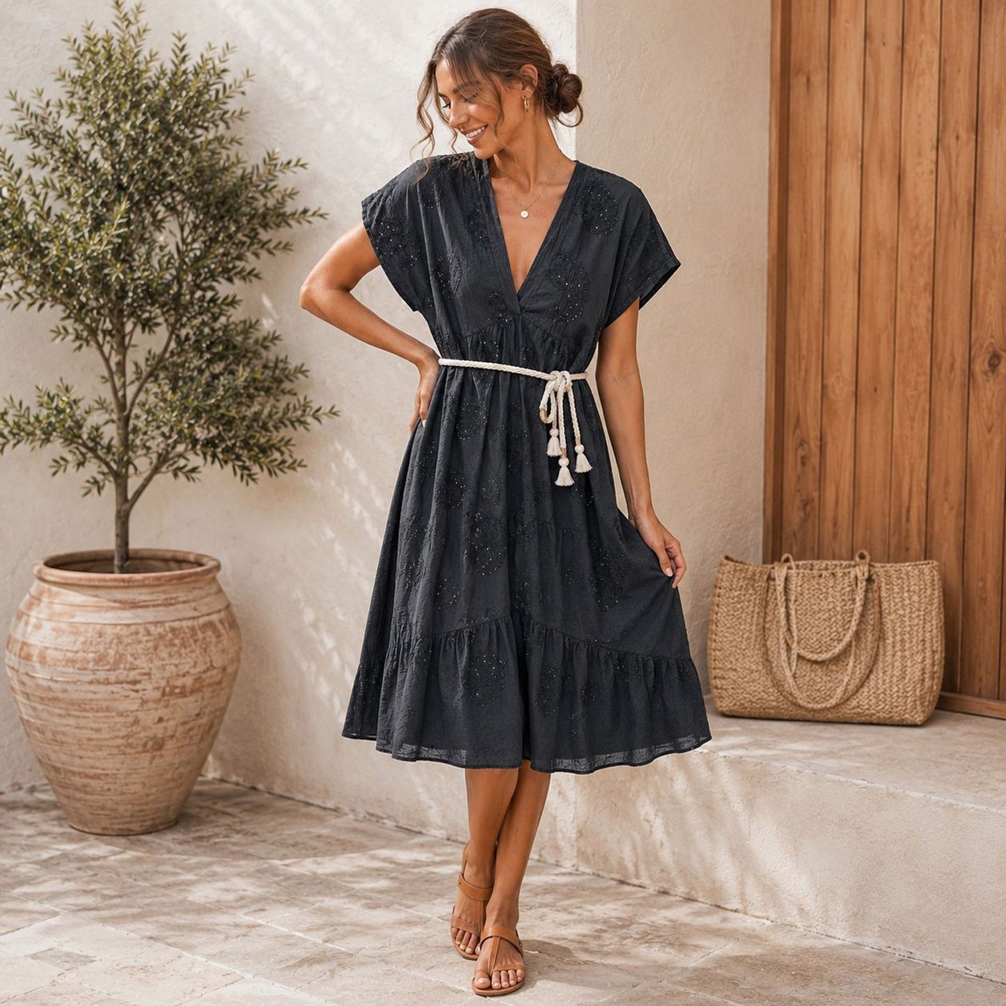 Luftiges Baumwollkleid für feminine Sommerlooks 38-44/46