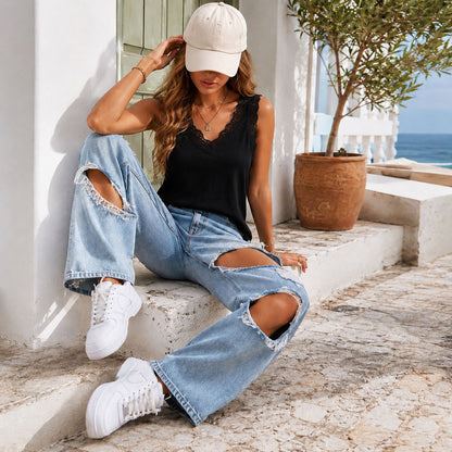 Feminin leichtes Spitzentop für schöne Alltagslooks - Tragbar von 36 bis 44