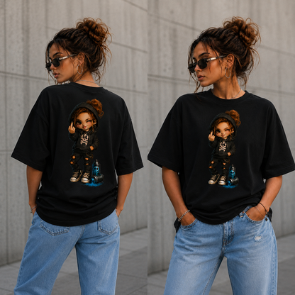 Badass Chibi Girl T-Shirt | Frontprint & Backprint | Unisex