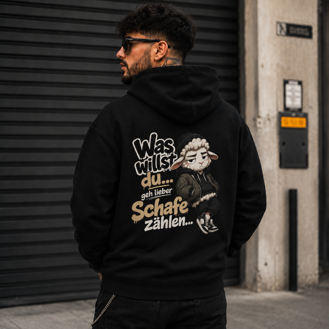 Statement Schafe zählen  Hoodie Pullover Frontprint & Backprint | Unisex