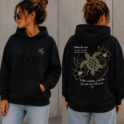 Statement Hoodie Schildkröte Nimm dir Zeit... Frontprint & Backprint | Unisex