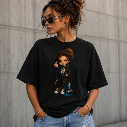 Badass Chibi Girl T-Shirt | Frontprint & Backprint | Unisex