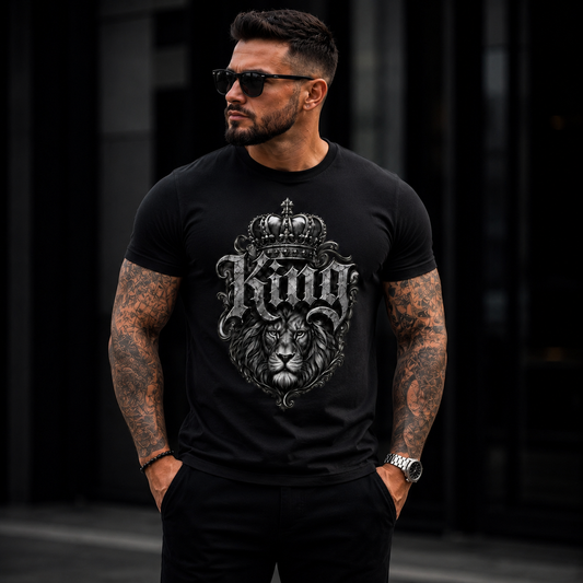 Statement King Löwe Lion  T-Shirt Shirt Frontprint & Backprint | Unisex
