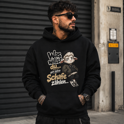 Statement Schafe zählen  Hoodie Pullover Frontprint & Backprint | Unisex