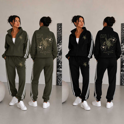 Statement Jogginganzug Schildkröte Nimm dir Zeit... Frontprint & Backprint | Unisex