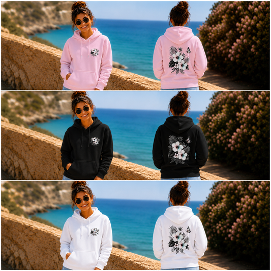 Hoodie Sommerfeeling Hibiskus .Frontprint & Backprint | Unisex