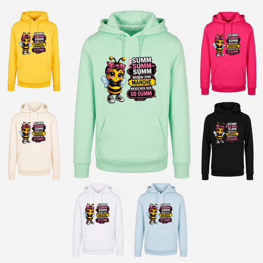 Statement Hoodie Biene Dumm weiblich Hoodie Frontprint & Backprint | Unisex