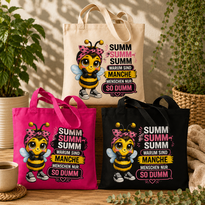 Statement Tasche Baumwolle Biene Dumm weiblich
